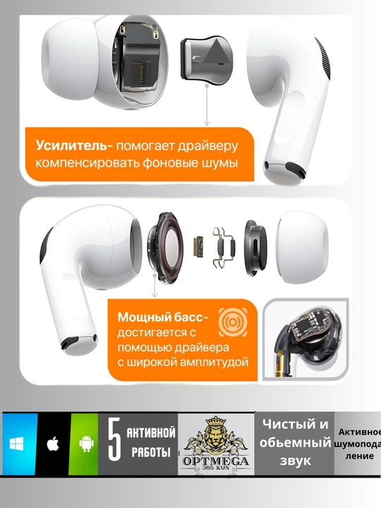 Simsiz Bluetooth quloqchin Pods Pro 2, sensorli, TWS, iPhone va Android uchun