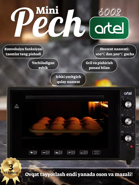 Mini-pech Artel 6002, 60 litr, konveksiyali - 