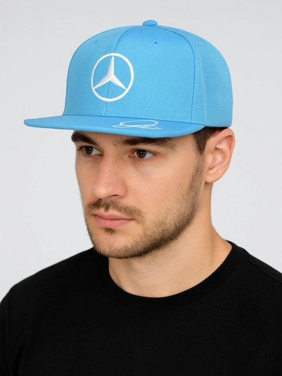 Кепка-бейсболка с логотипом Mercedes-Benz, для мужчин и женщин — LOGOUZ-ALKEPKA-ГОЛУБ