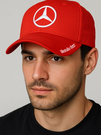 Кепка-бейсболка с логотипом Mercedes-Benz, для мужчин и женщин — LOGOUZ-ALKEPKA-КРАСН