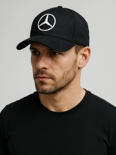 Кепка-бейсболка с логотипом Mercedes-Benz, для мужчин и женщин — LOGOUZ-ALKEPKA-ХРОМ