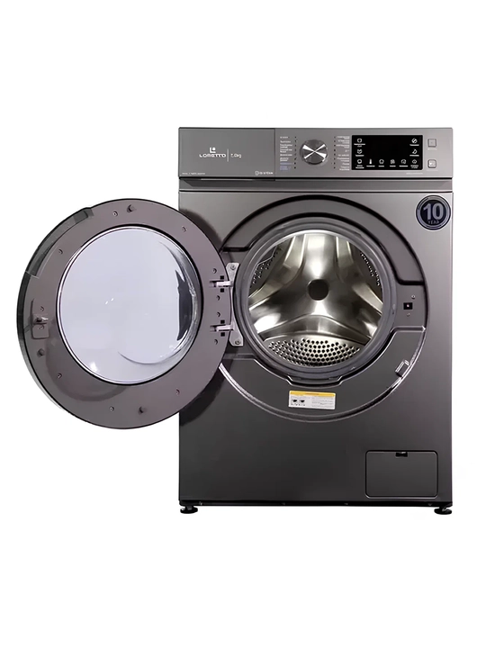 Loretto LW-7701BLDC-G kir yuvish mashinasi avtomat, Inverter motor, 7 kg, kumush rang