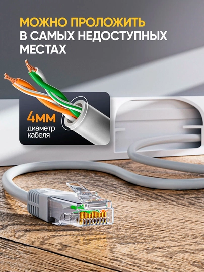 Кабель для Интернета до 10 Гбит/с CAT6, LAN UTP RJ45, Ethernet