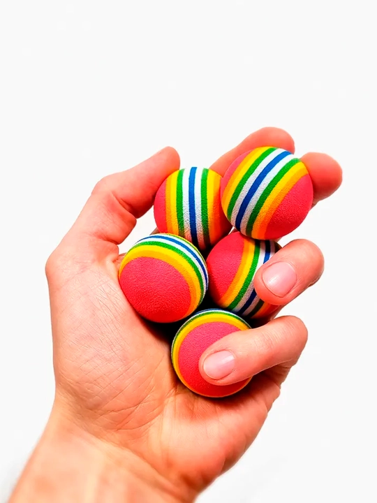 Игрушка для кошек, мягкий шарик 1 шт, красный полосатый