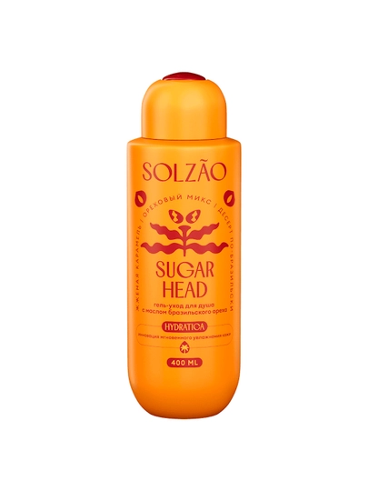 Solzao Sugar Head braziliya yong‘og‘i moyi bilan dush uchun gel parvarishi, 400 ml