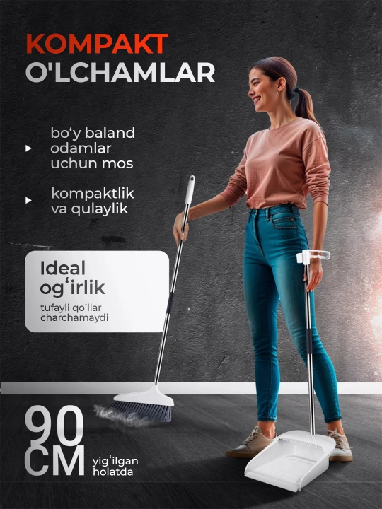 Supurgi va chang olgich, tozalash to'plami, 2 tasi 1 da