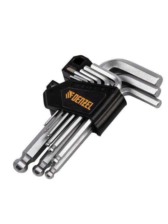 DENZEL, HEX, 1,5-10 mm, CrV, 9 dona, 12362 rusumli Imbus kalitlari to‘plami - 