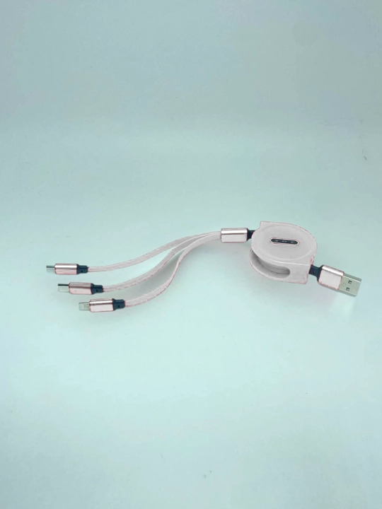 3 в 1, кабель-рулетка для зарядки: Type-C/Lightning/Micro USB, быстрая зарядка