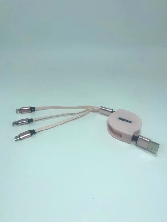 3 в 1, кабель-рулетка для зарядки: Type-C/Lightning/Micro USB, быстрая зарядка