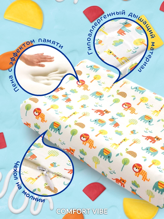 Bolalar ortopedik uyqu yostigi, Memory Foam xotira effektiga ega toldiruvchi - 