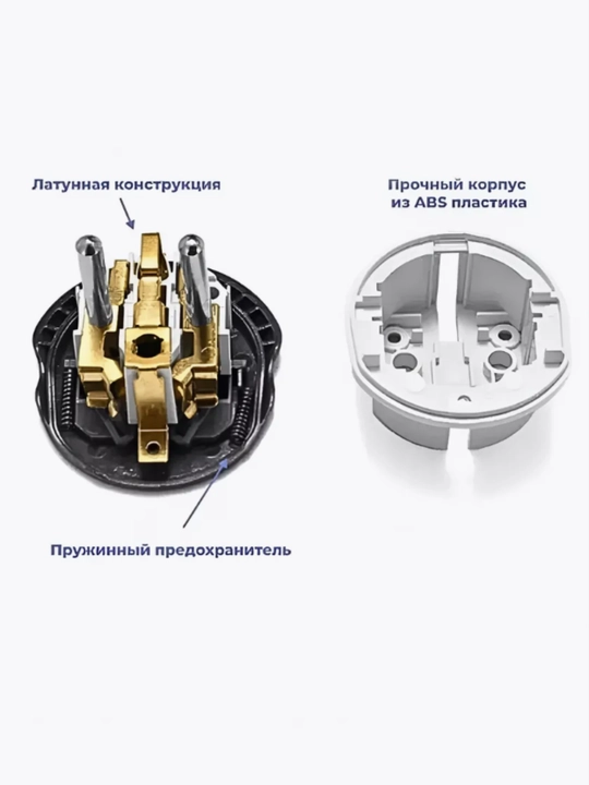 Универсальный переходник для розетки, евровилка, 3 шт