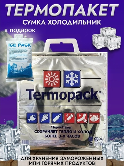 Термопакет для продуктов, термосумка  + аккумулятор холода — VOSTOK1-ТЕРМО2-ТЕР4245