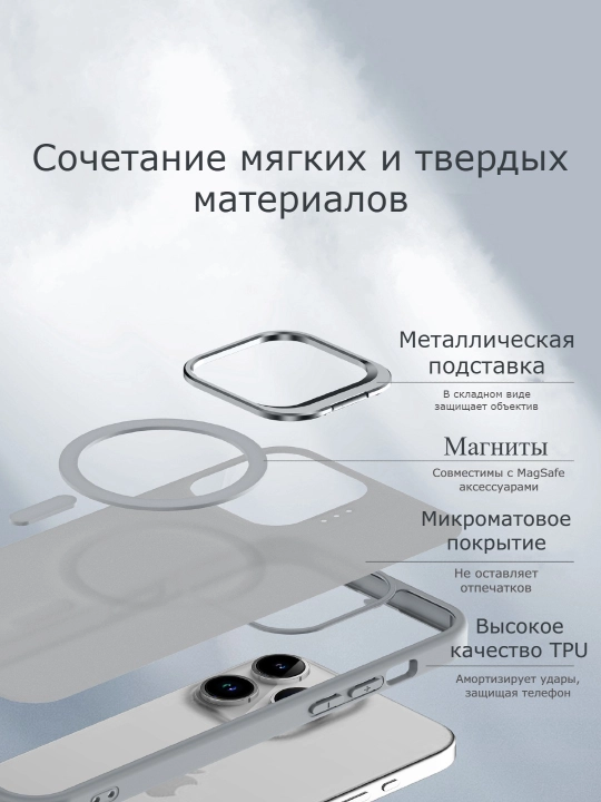 Чехол для iPhone с MagSafe, модели 11, 12, 13, 14, 15, 16 Pro Max