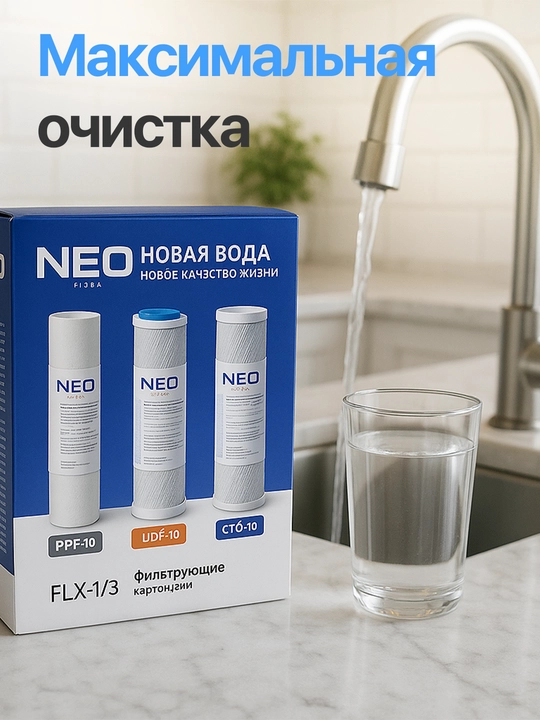 Фильтр для воды, картридж Neo, набор сменных фильтров, 3 в 1