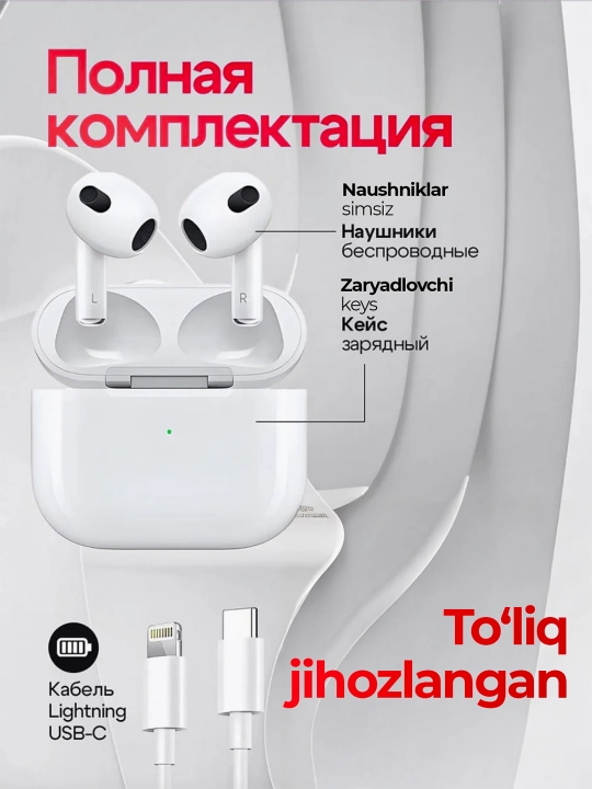 iPhone va Android uchun simsiz Pods quloqchinlari, sensorli