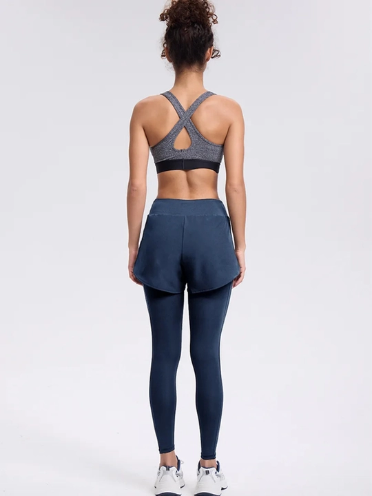 Женские леггинсы с шортами, бренд FIT, лосины спортивные, для фитнеса