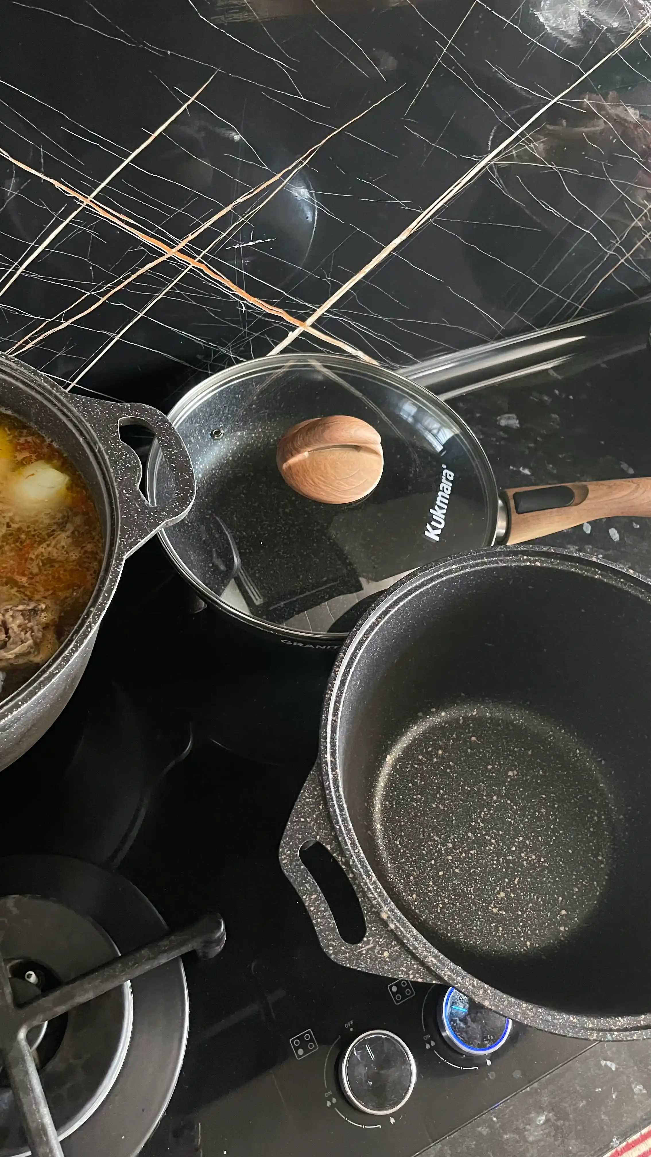 Kukmara qozon va skovorodkalar to‘plami – Granit Ultra seriyasi, yopishmaydigan idishlar