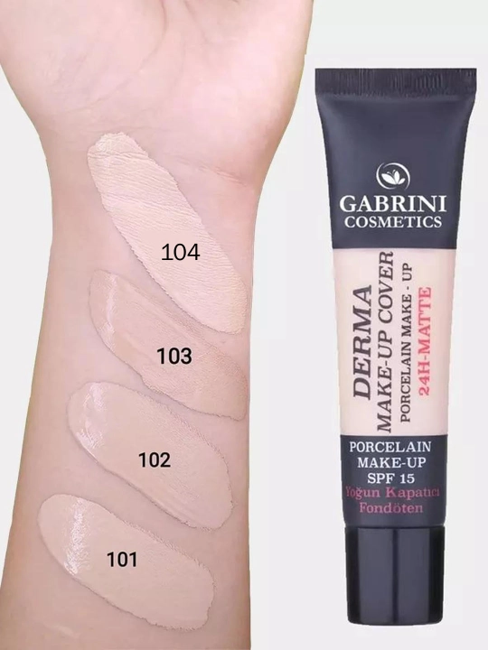Matlovchi Gabrini Derma Tonal kremi, makiyaj uchun juda ishonchli krem SPF 15, 40 ml