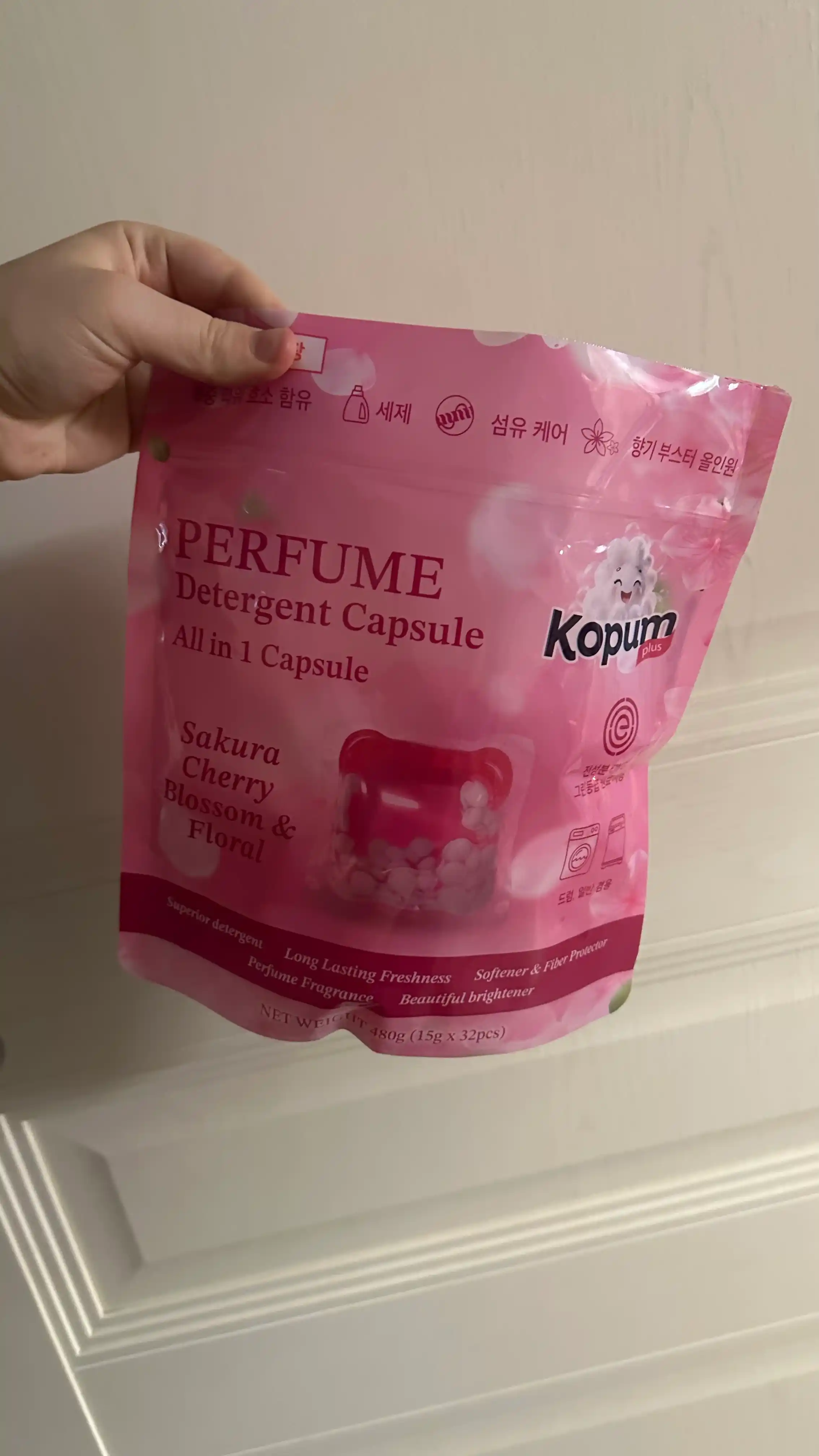 Kopum Plus, kapsulalar kir yuvish uchun, xushbo'y iforli, 32/14 dona, 15 gr, Koreya