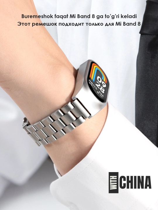 Xiaomi Mi Band 8, 9 va 10 uchun, metall tasma