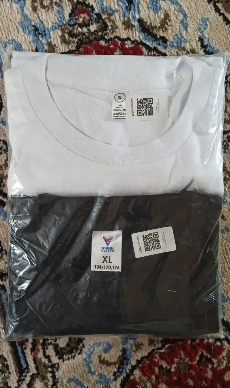 Ayollar va erkaklar uchun bir xil rangli futbolka, to'plam 2 dona, 100% paxta