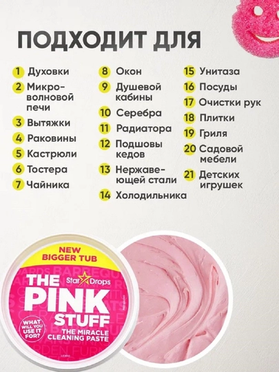 Универсальная чистящая паста The Pink Stuff, от ржавчины и налета, 850 г — BBBEAUT-PINKPAS
