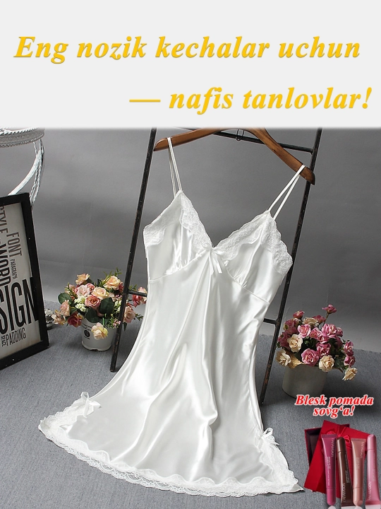 Pijama ayollar uchun, tungi ko'ylak, penyuarlar, ayollar ichki kiyim sovga blesk pomada - 