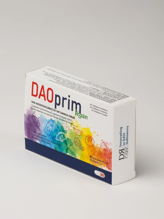 DAO Prim Vegan, oziq-ovqat gistamin intoleransi uchun, 30 kapsula