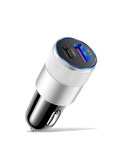 Адаптер для автомобиля, зарядка USB и Type-C порты, 3.1A - 
