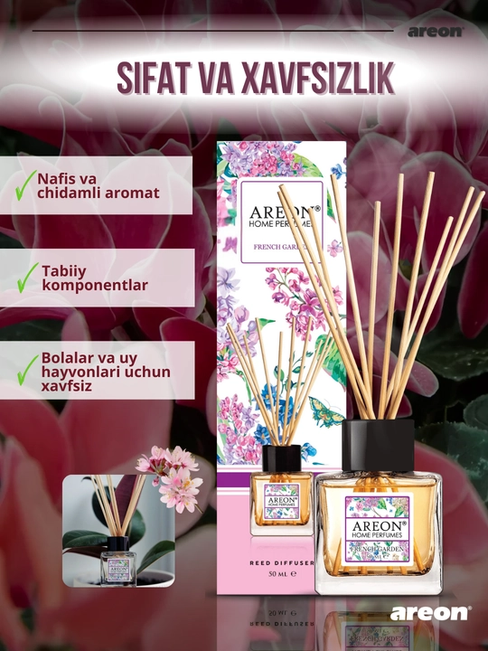 Ароматизатор для дома Areon Home Perfume Garden, диффузор, освежитель воздуха 50 мл