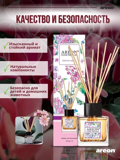 Ароматизатор для дома Areon Home Perfume Garden, диффузор, освежитель воздуха 50 мл
