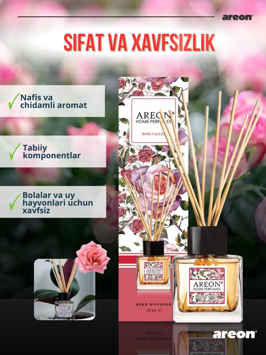 Ароматизатор для дома Areon Home Perfume Garden, диффузор, освежитель воздуха 50 мл