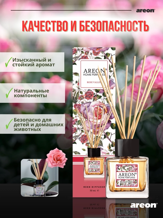 Ароматизатор для дома Areon Home Perfume Garden, диффузор, освежитель воздуха 50 мл