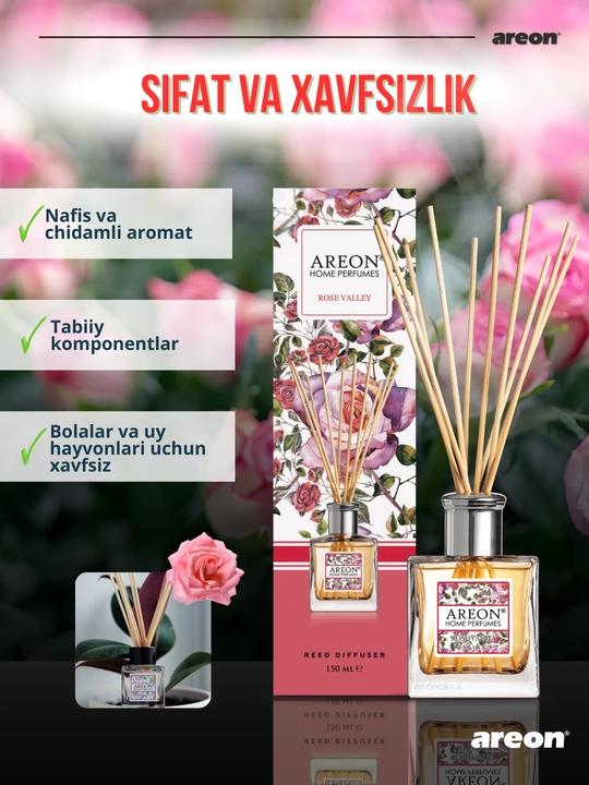 Диффузор для дома Areon Home Perfume Garden, освежитель воздуха, ароматизатор, 150 мл
