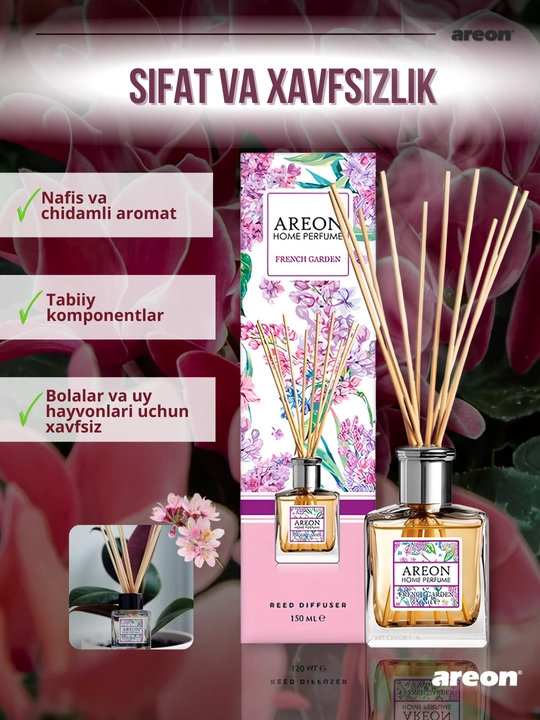 Диффузор для дома Areon Home Perfume Garden, освежитель воздуха, ароматизатор, 150 мл