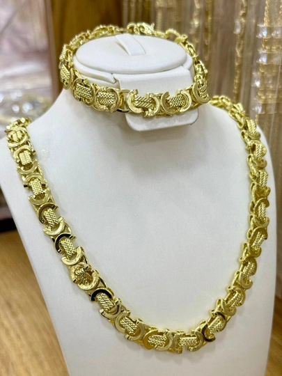 Набор цепочка и браслет в стиле Messika, Bvlgari, Van Cleef Xuping-Cartier — NOZE01-CHANELL-ЗОЛОТ
