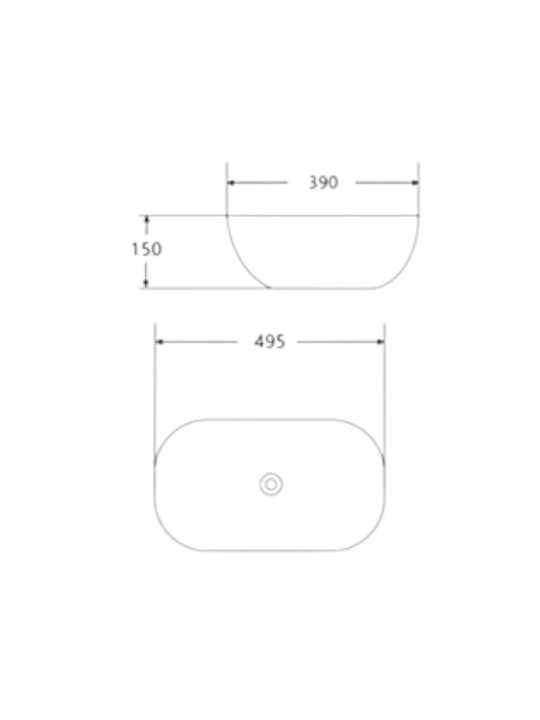 OSSO-493 STONE MARBLE modeli, oq rangli, keramik va oval shakldagi ustki rakovina