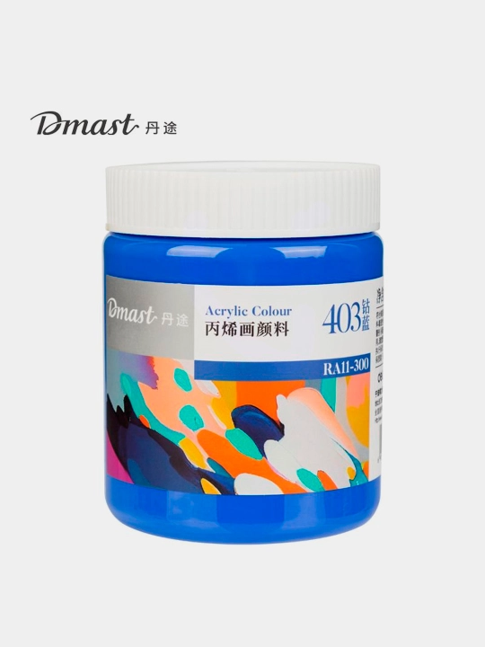 403 COBALT BLUE Dmast Deli RA11-300-403 bankadagi akril bo‘yog‘i, 300 ml - 