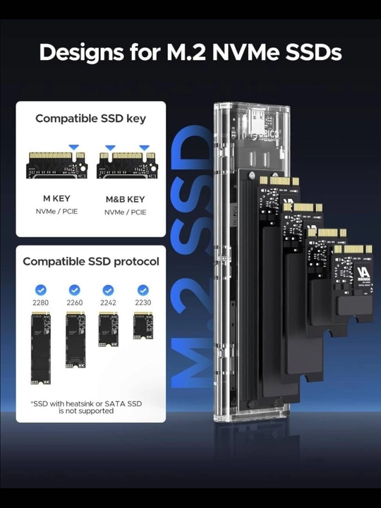 M.2 NVMe SSD 4 terabayt SSD korpusi Gen 4 qo'llab-quvvatlash