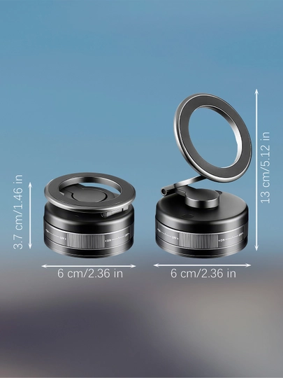 Metall MagSafe magnit holder — vakuumli telefon ushlagichi, 360°, авто va ofis uchun