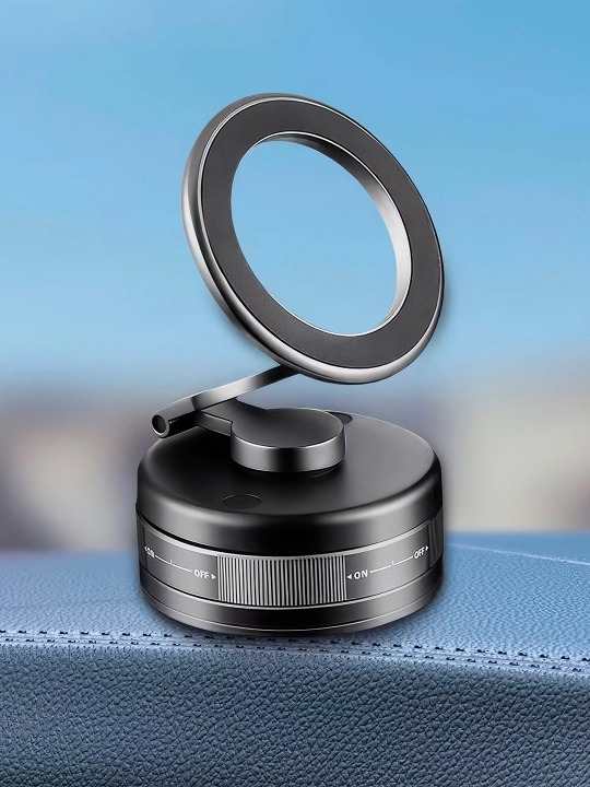 Metall MagSafe magnit holder — vakuumli telefon ushlagichi, 360°, авто va ofis uchun