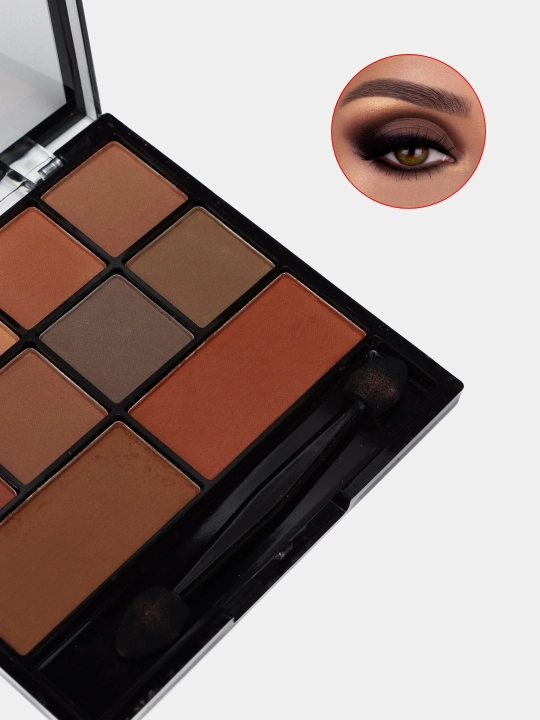 Mat tenlar palitrasi MATTE PROFESSIONAL, 10 xil rangga ega, ko'z va qovoqlar uchun tenlar