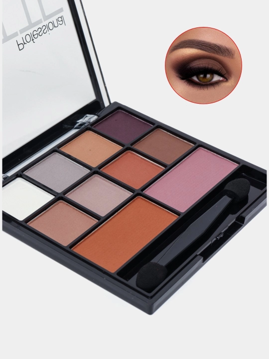 Mat tenlar palitrasi MATTE PROFESSIONAL, 10 xil rangga ega, ko'z va qovoqlar uchun tenlar