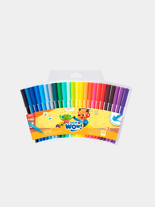 Фломастер смываемый Deli COLORWOW! EC165-24, 24 цветов - 