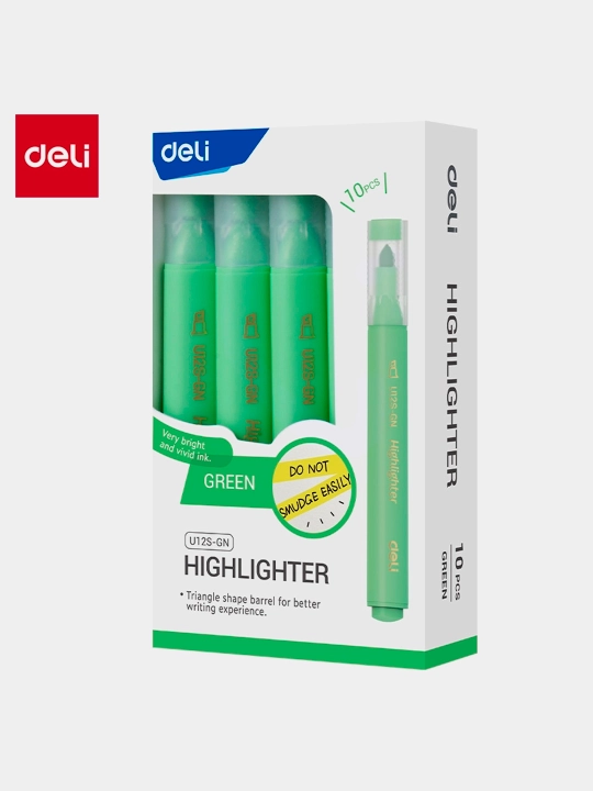 Маркер текстовый Green 1-4mm, Deli EU12S-GN - 