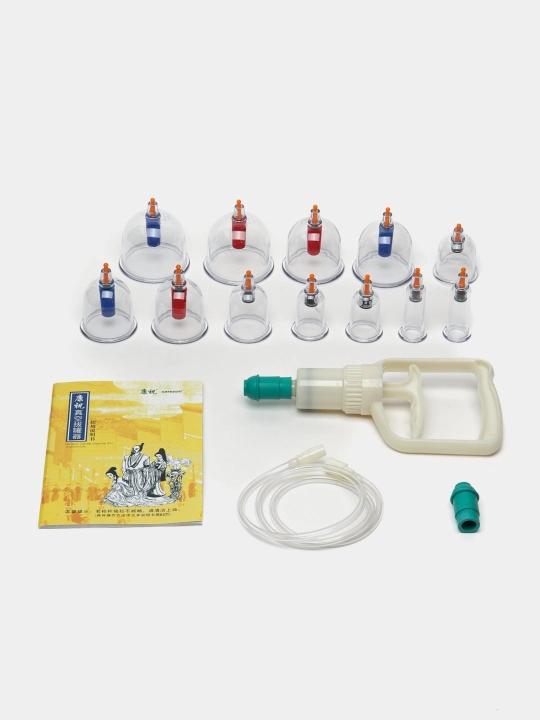 Hijama uchun bankalar, qattiq plastik, 12 dona - 