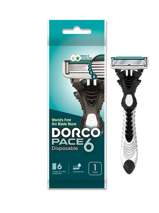 Бритва одноразовая DORCO PACE 6, в мягкой упаковке, 1 шт - 