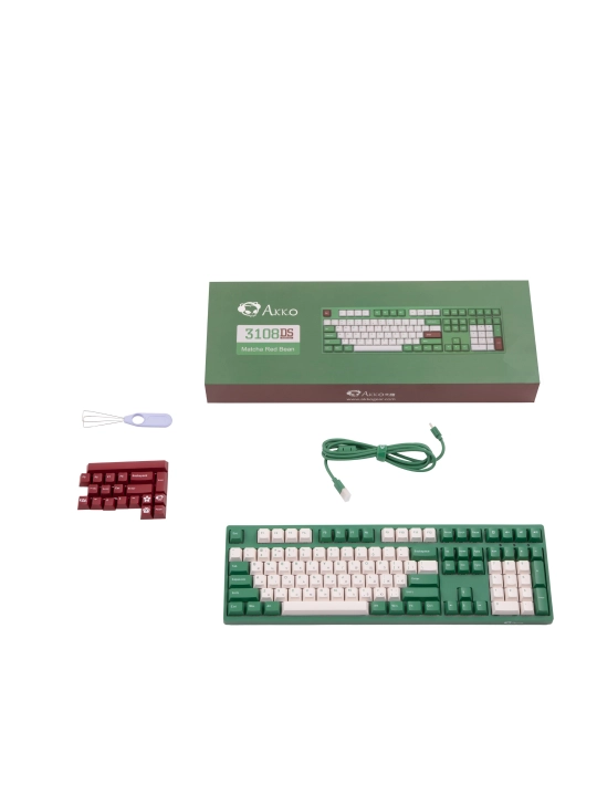 Akko 3108 V2 DS Matcha Red Bean V2 Blue o‘yin mexanik klaviaturasi
