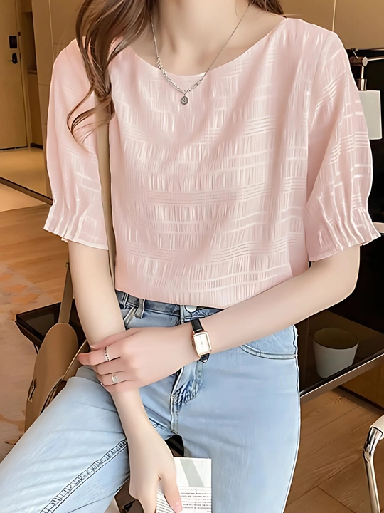 Ayollar bluzkasi, kalta yengli -EllyFashion