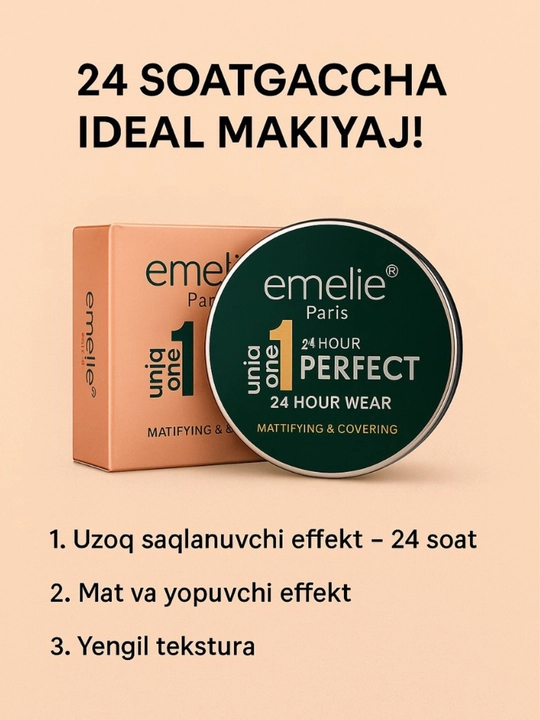 Матовая пудра Emelie, 01 и 02, 2 в 1, матовый эффект на 24 часа, SPF 15